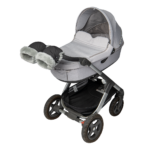 Barnevognvotter i merinoull grå