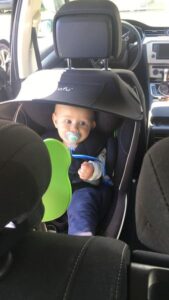 Tinkafu solskjerm på Besafe bilstol