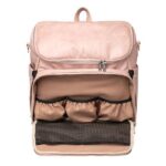 Stellesekk Round til barnevogn fra Tinkafu blush pink åpen frontlomme_result