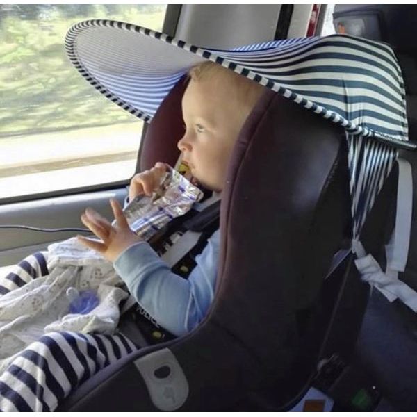 Tinkafu solskjerm på bilstol blåstripet på bilstol